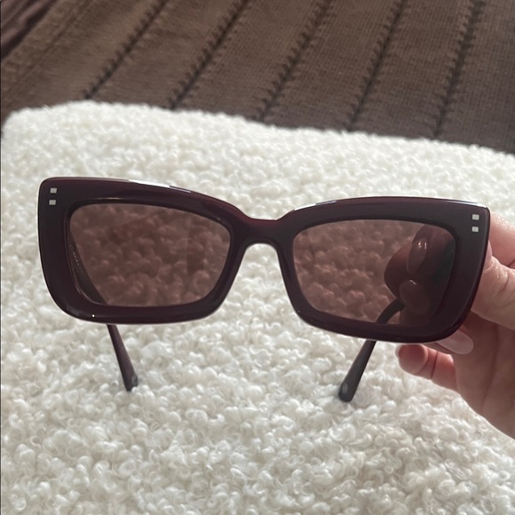 Burgundy Sunglasses with Black Lenses main image 4
